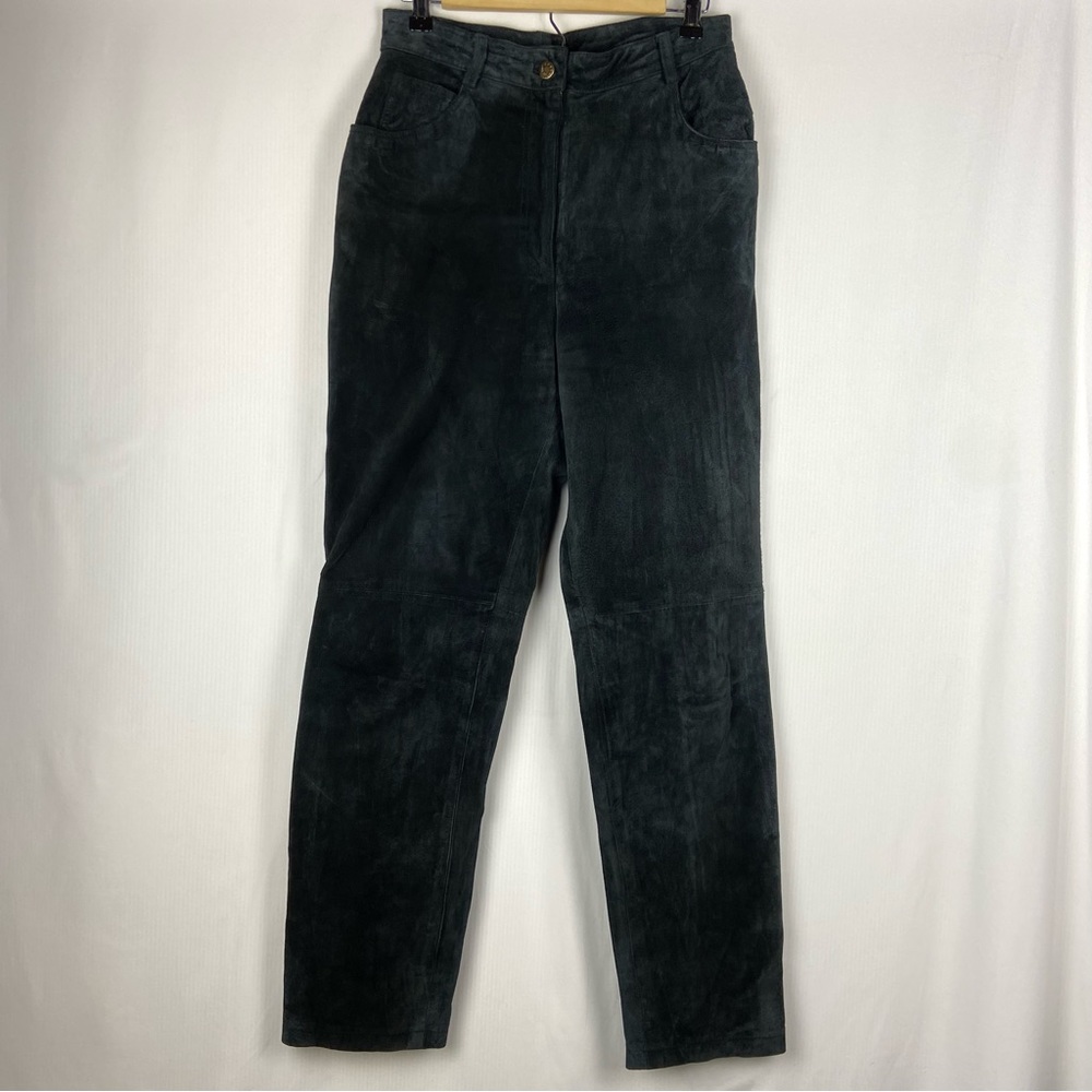 Tower Hill Vintage Suede Pig Split High Rise Straight Leg Leather Pants 27 Waist